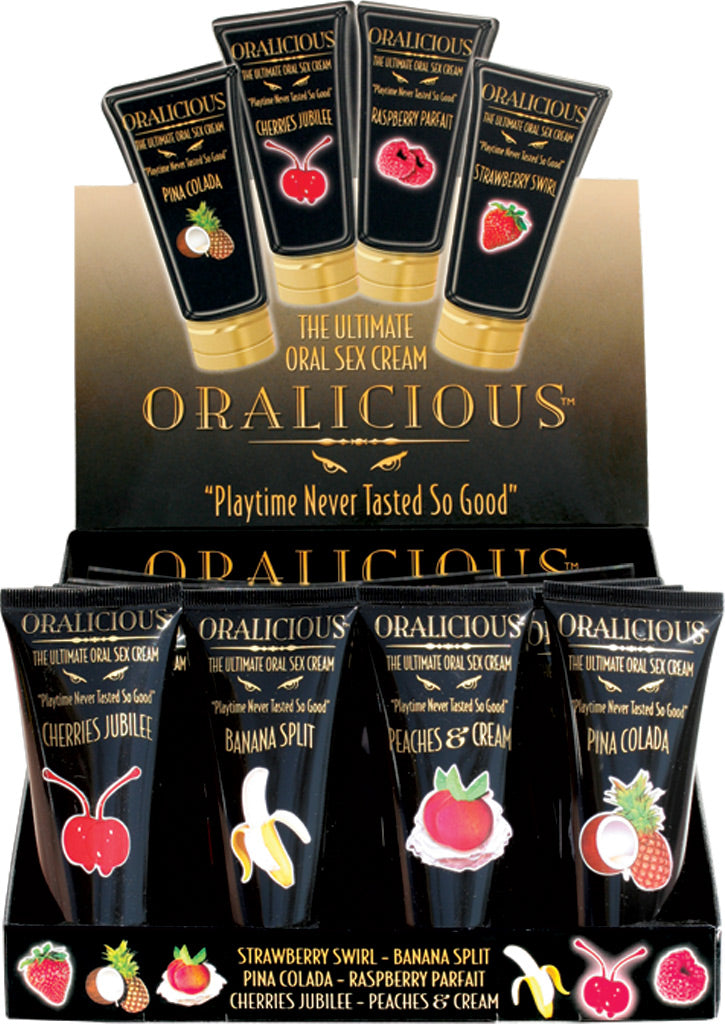 Oralicious - 24 Piece P.O.P. Display - 2 Fl. Oz. Tubes - Assorted Flavors