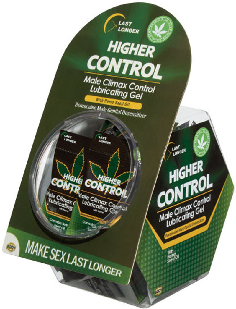 Higher Control Male Climax Control Lubricating Gel With Hemp - 50 Pc