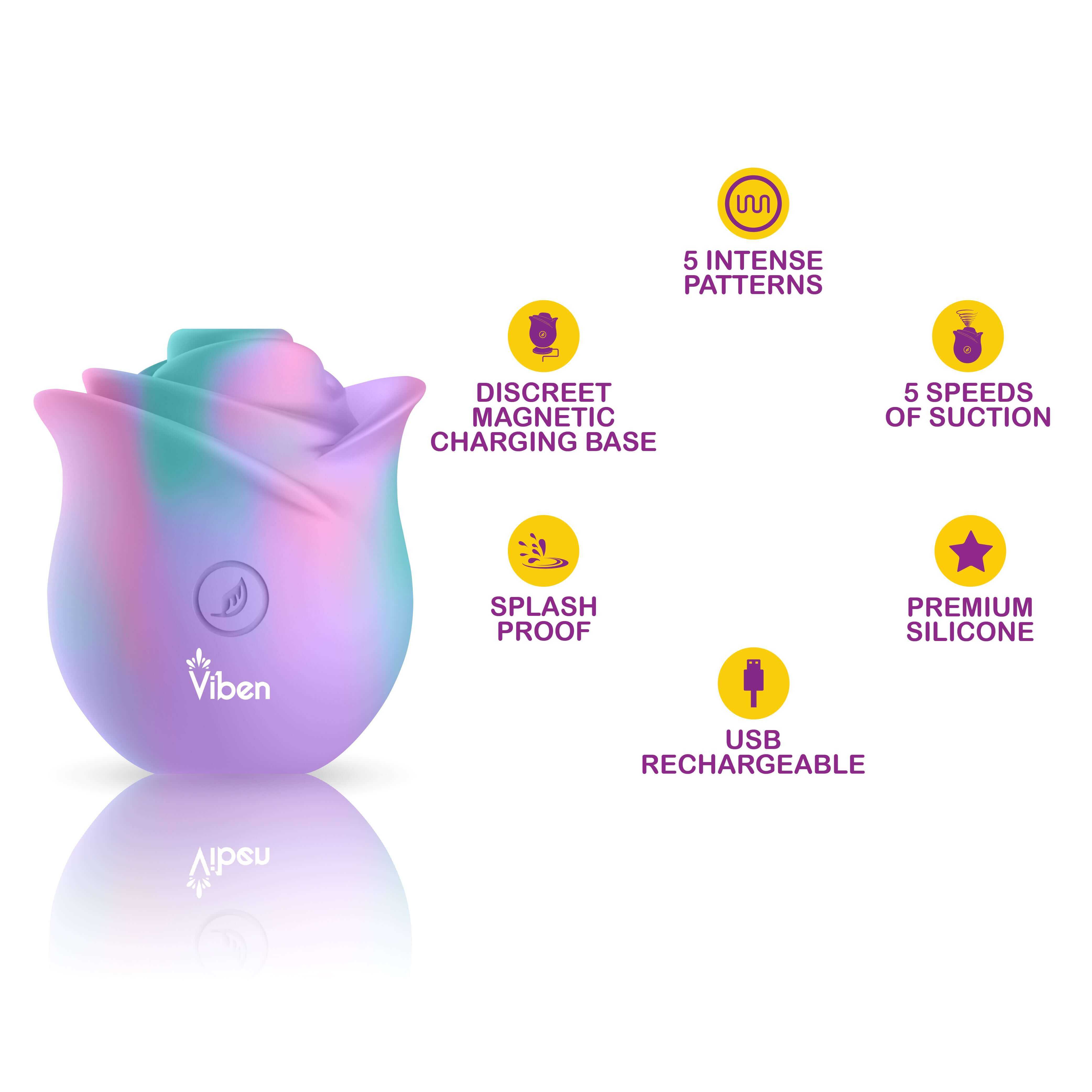Zen Rose - Unicorn - Handheld Rose Clitoral and Nipple Stimulator - Presale Only-2
