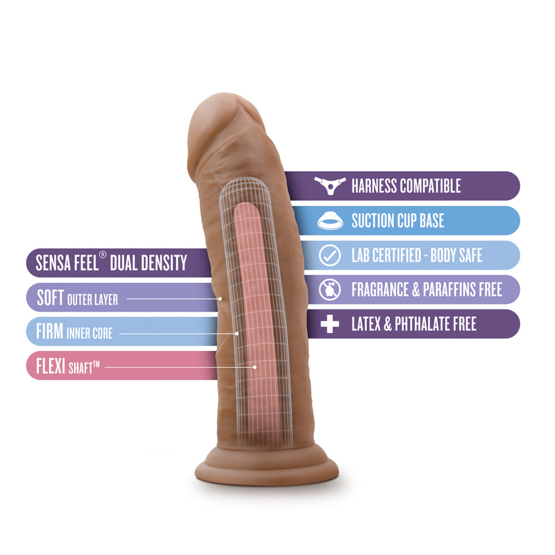 Au Naturel - 8 Inch Dildo With Suction Cup -  Mocha-3