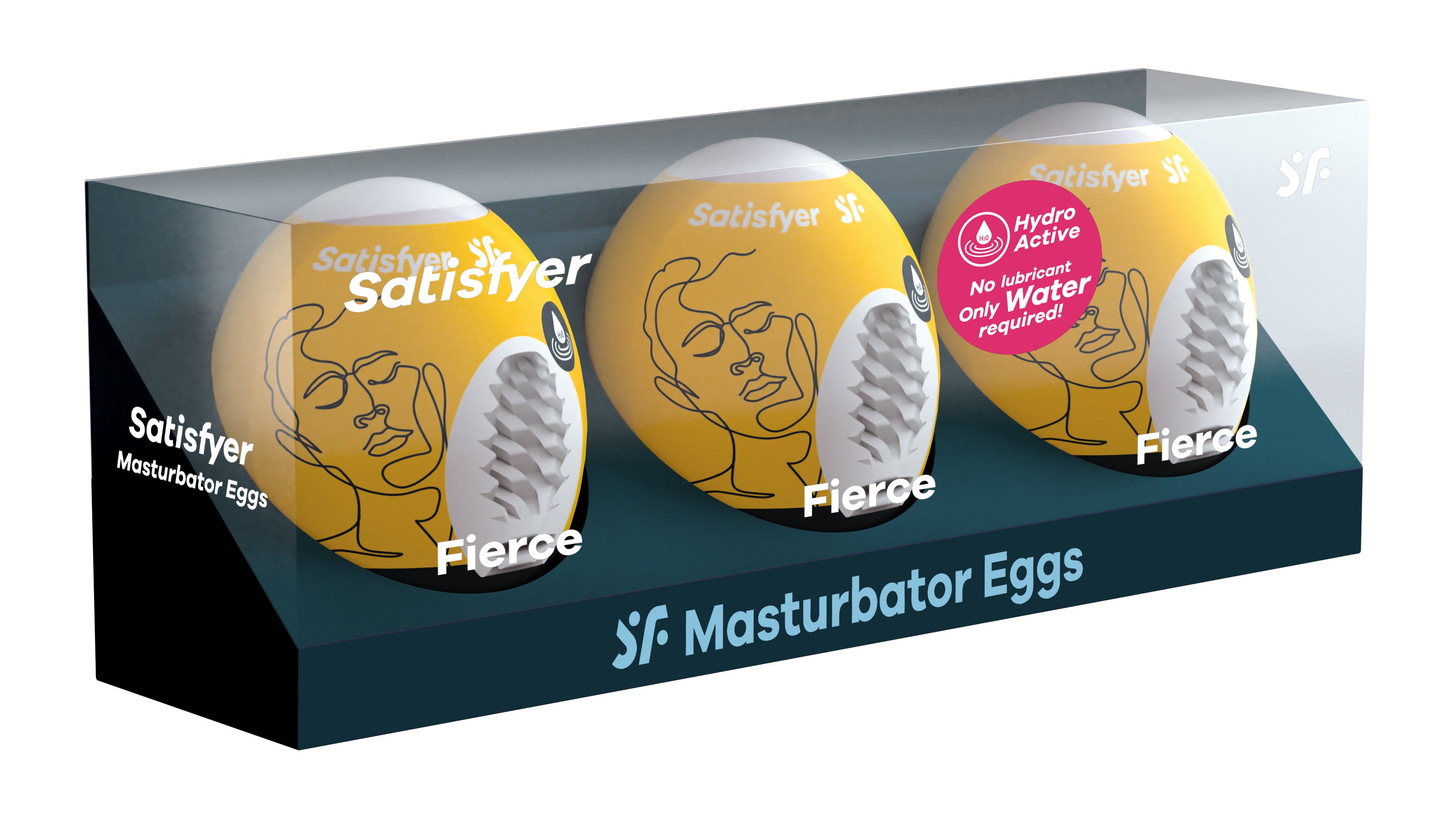 3 Pc Set Masturbator Egg - Fierce - Yellow-1