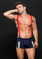 Fireman Bottom With Suspenders 2 Pc - Large/xlarge - Navy Blue/red-0