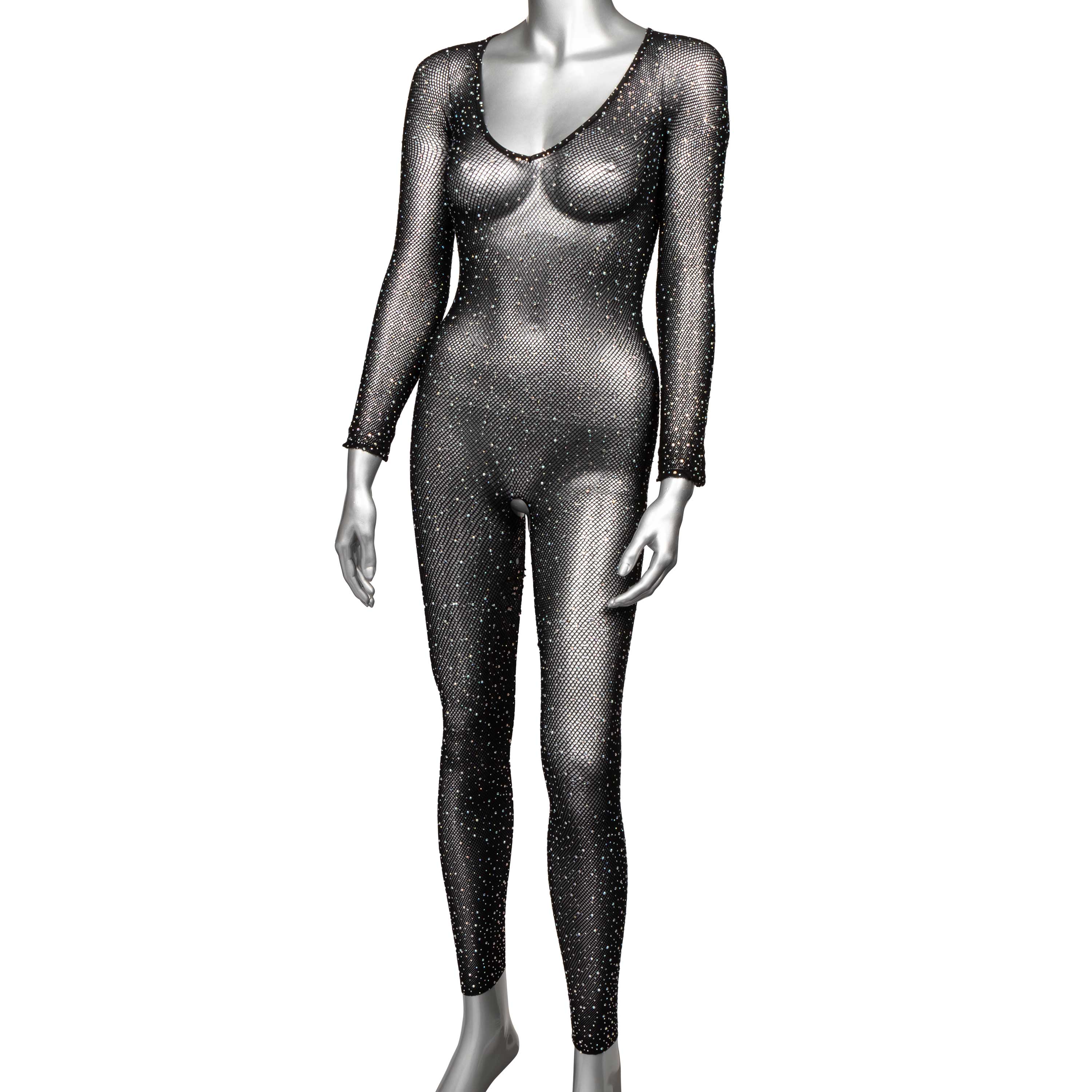 Radiance Crotchless Full Body Suit - One Size -  Black-6