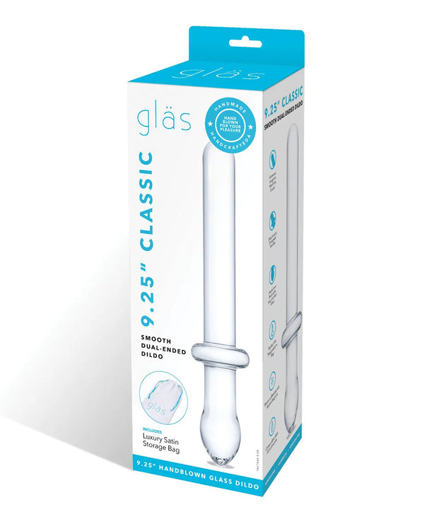 9.25 Inch Classic Smooth Dual-Ended Dildo - Clear-0