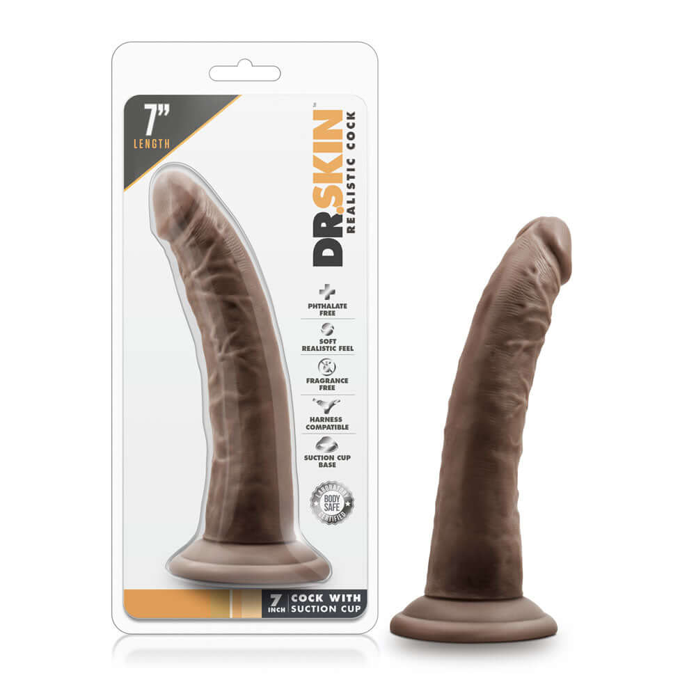Dr. Skin - 7 Inch Cock With Suction Cup -  Chocolate-1