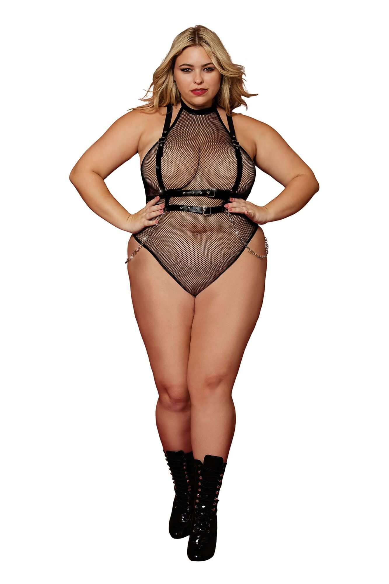 Teddy and Harness - Queen Size - Black-1