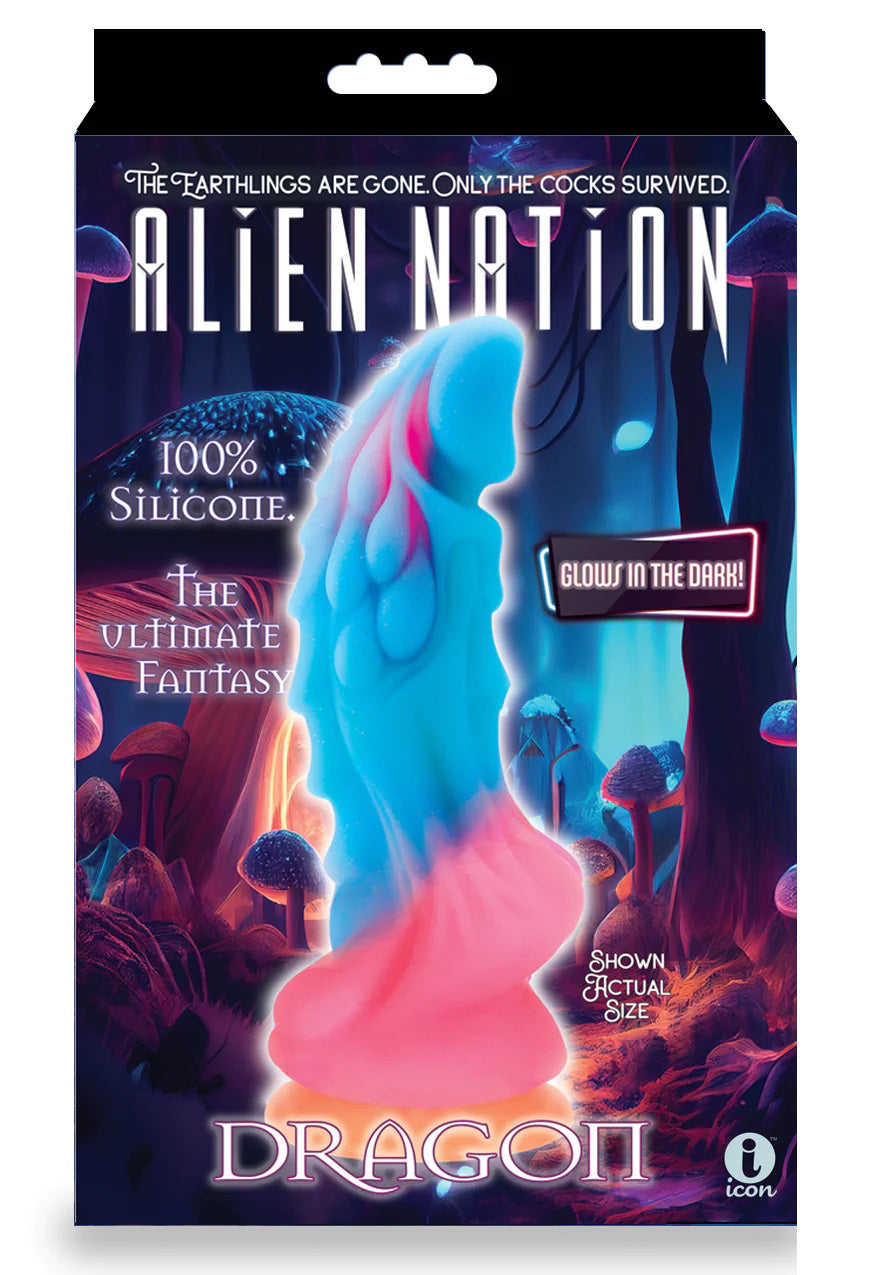 Alien Nation Dragon Silicone Glow in the Dark Creature Dildo - Multicolor-2