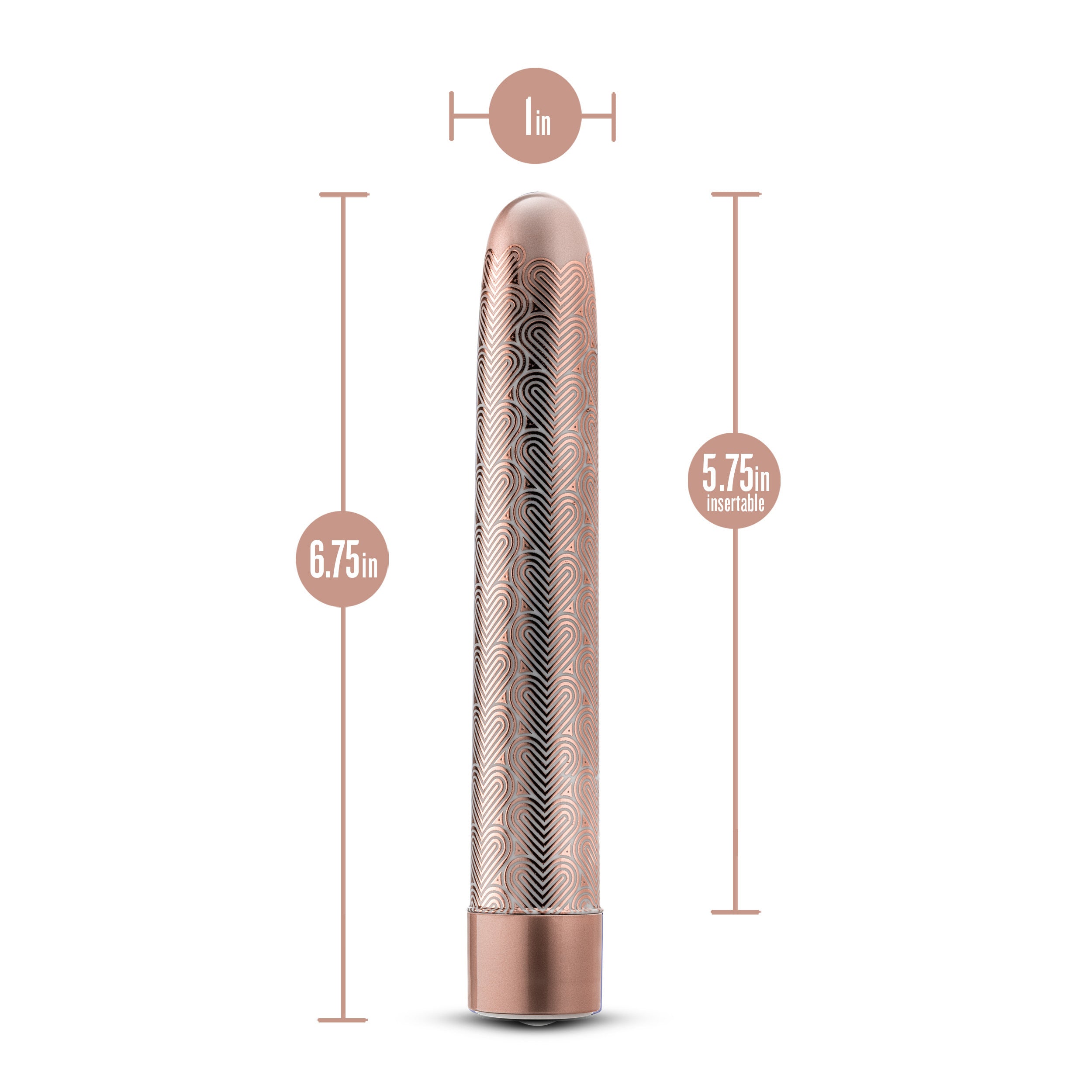 The Collection - Lattice - 7 Inch Rechargeable Vibe - Rose Gold-2