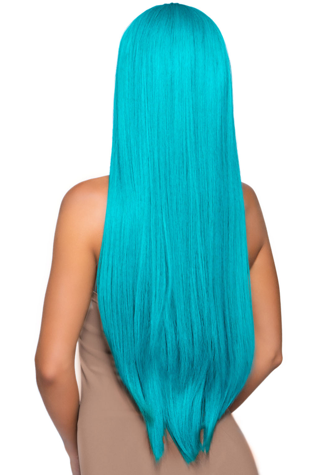 33 Inch Long Straight Center Part Wig - Turquoise-1
