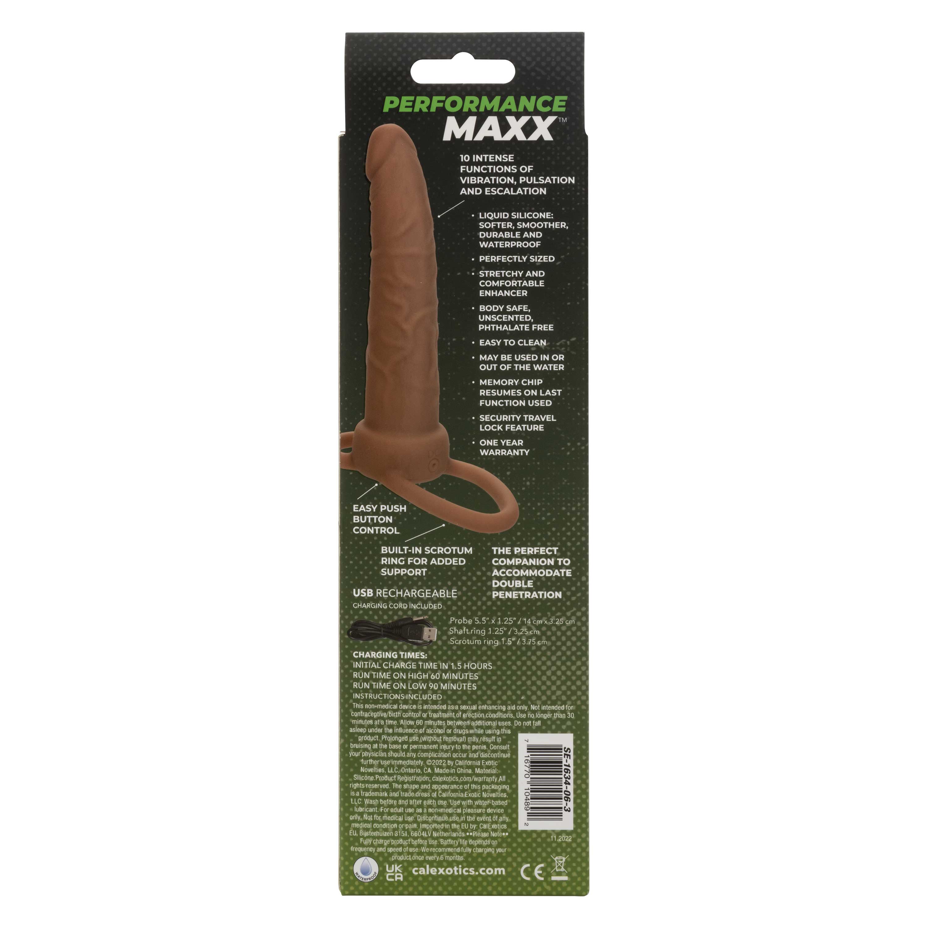 Performance Maxx Rechargeable Dual Penetrator -  Brown-2