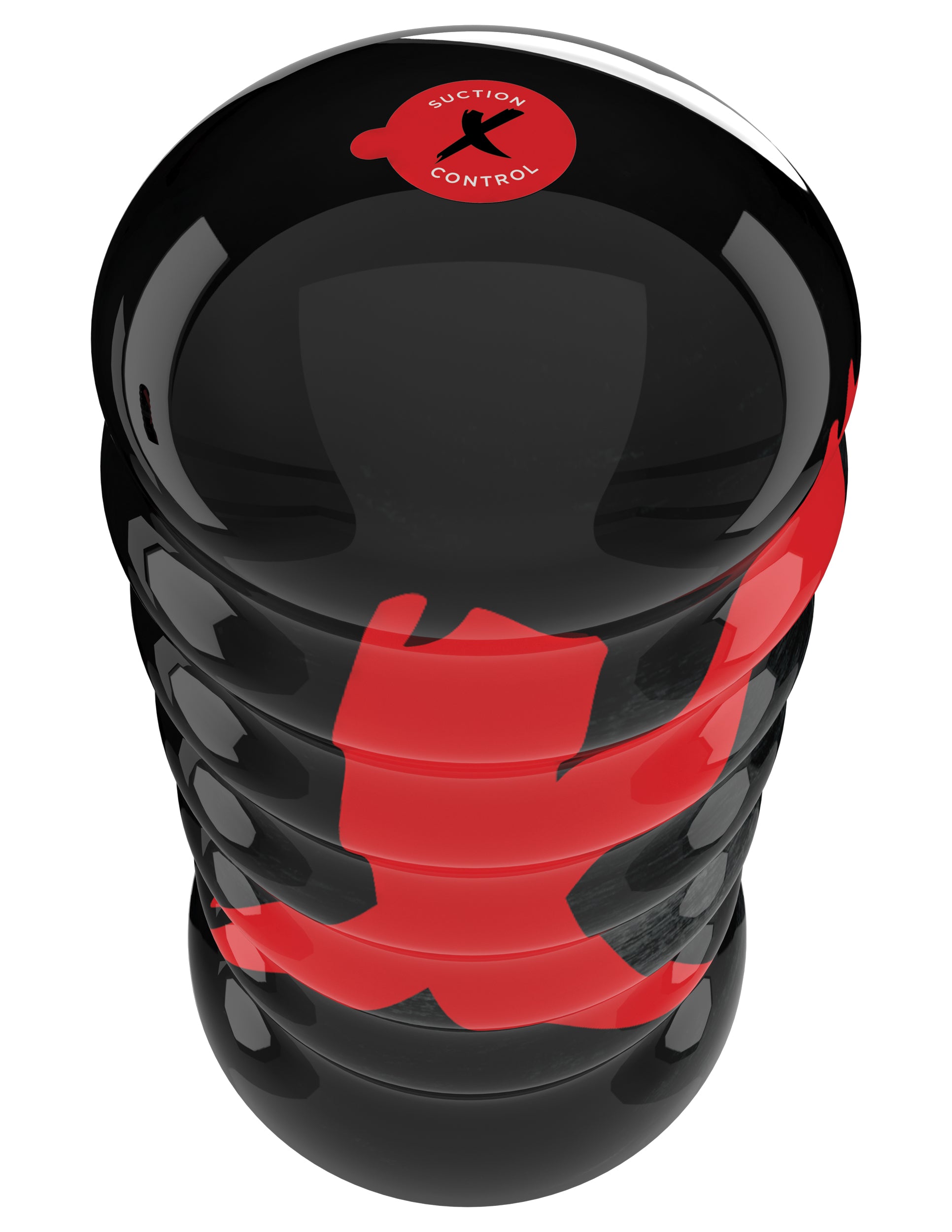PDX Elite Air-Tight Anal Stroker with suction control and ribbed exterior for enhanced grip and pleasure.