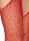 Casey Rhinestone Fishnet Suspender Pantyhose - One Size - Red-1