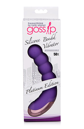 Silicone Beaded Vibrator - Violet-1