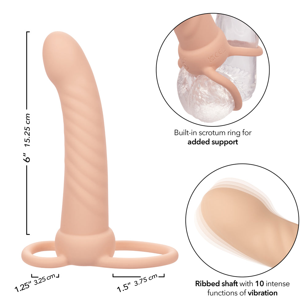 Performance Maxx Rechargeable Ribbed Dual Penetrator - Ivory-1