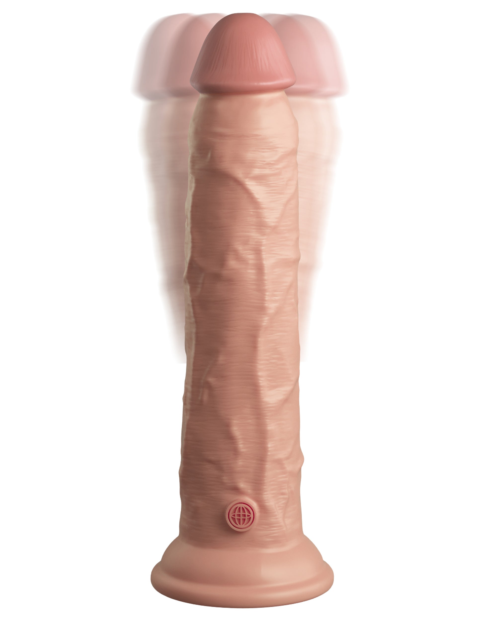 King Cock Elite 9 Inch Vibrating Silicone Dual  Density Cock With Remote - Light-4