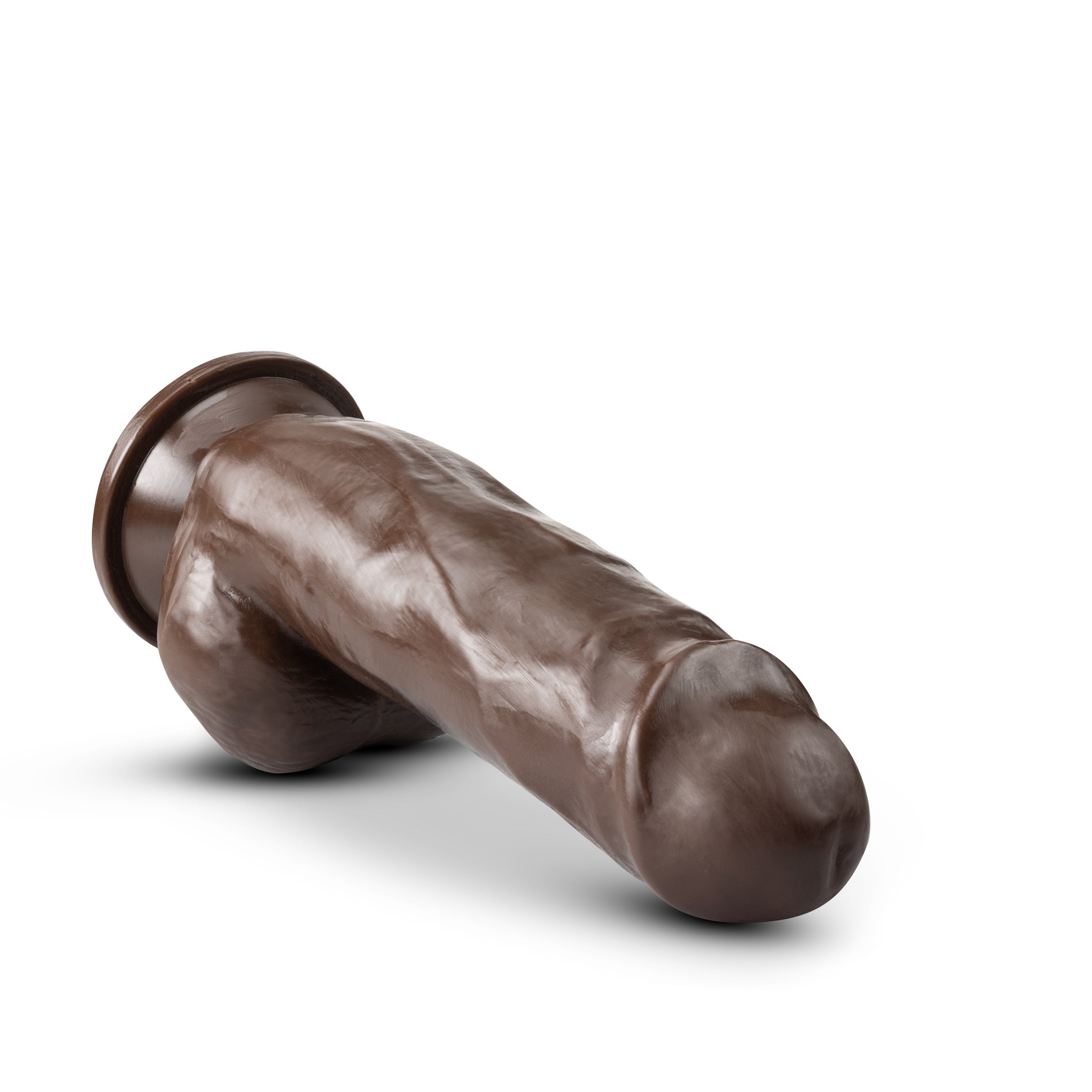 Dr. Skin Plus: 7 Inch Poseable, Girthy Dildo with Balls in Chocolate