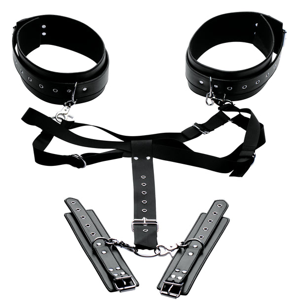 Acquire Easy Access Thigh Harness With Wrist Cuffs-0