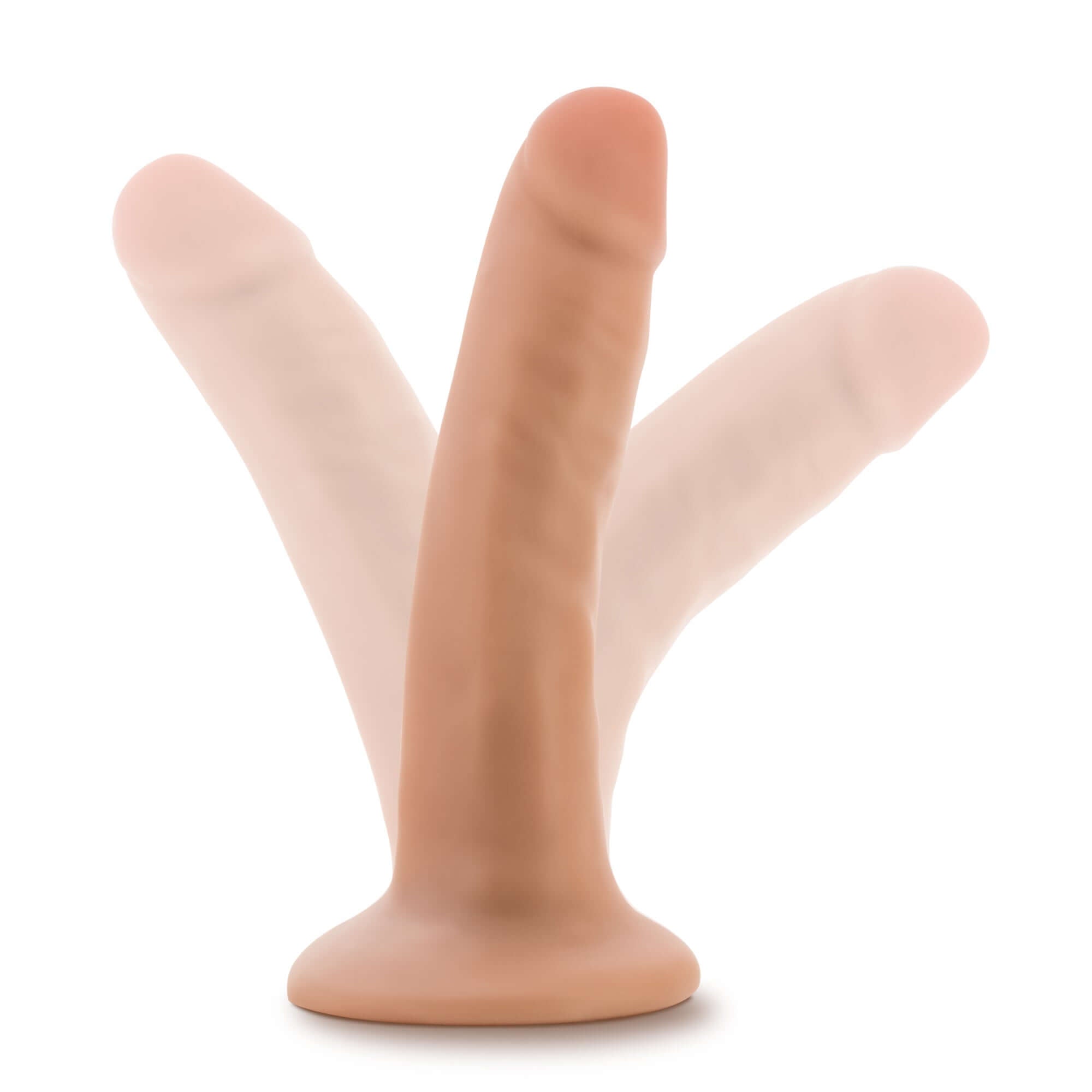 Dr Skin 5.5 Inch Cock With Suction Cup Vanilla, compact dildo in various colors and sizes, ideal for beginners.