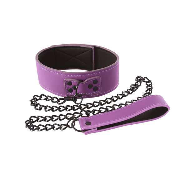 Lust Bondage Collar - Purple-0