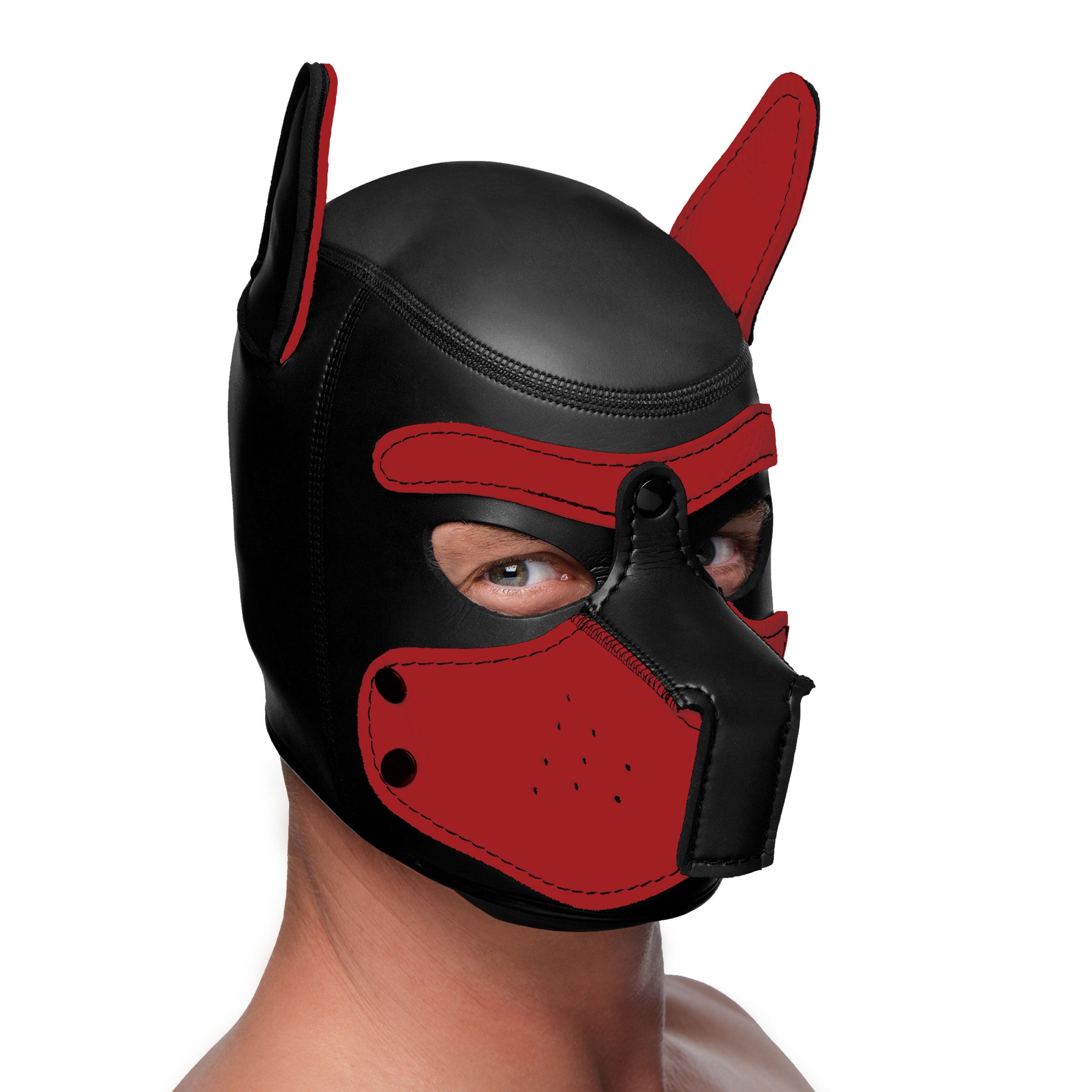 Spike Neoprene Puppy Hood - Red-6