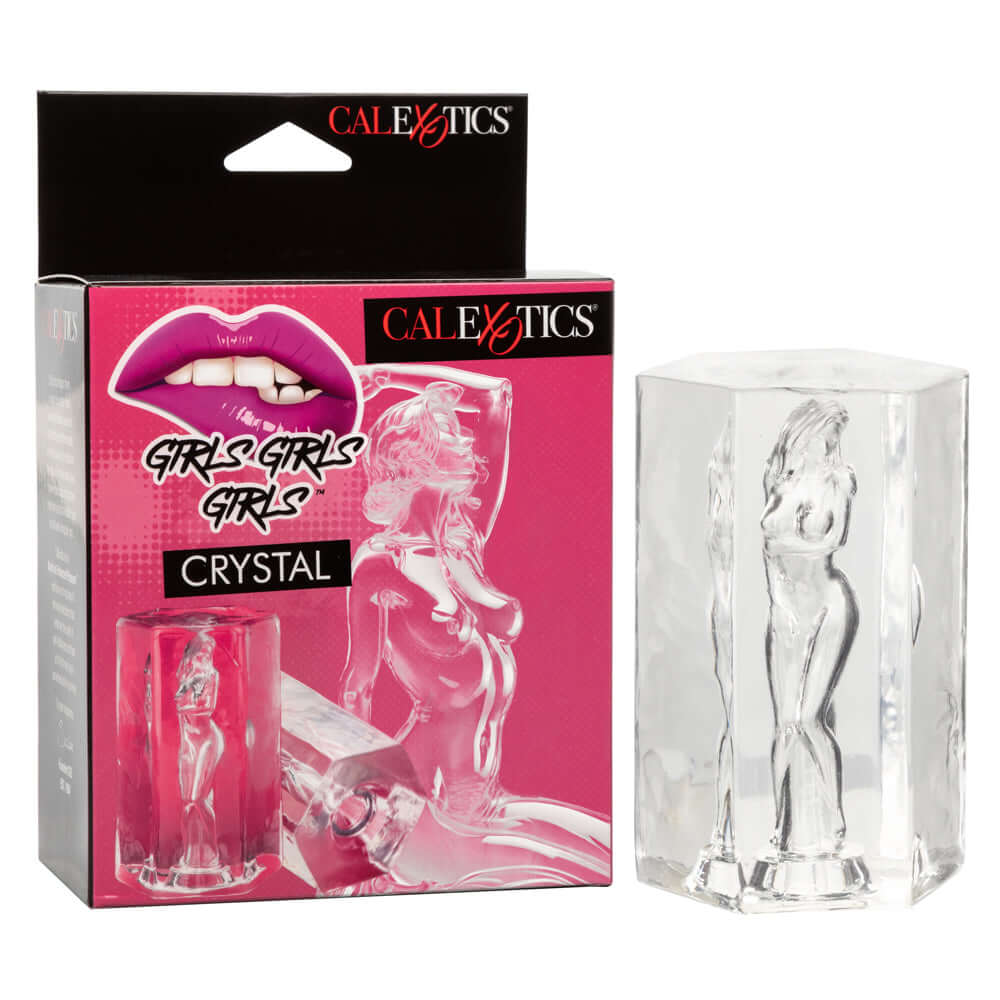 Girls Girls Girls Crystal Clear Masturbator in Packaging with Artistic Female Figure Design