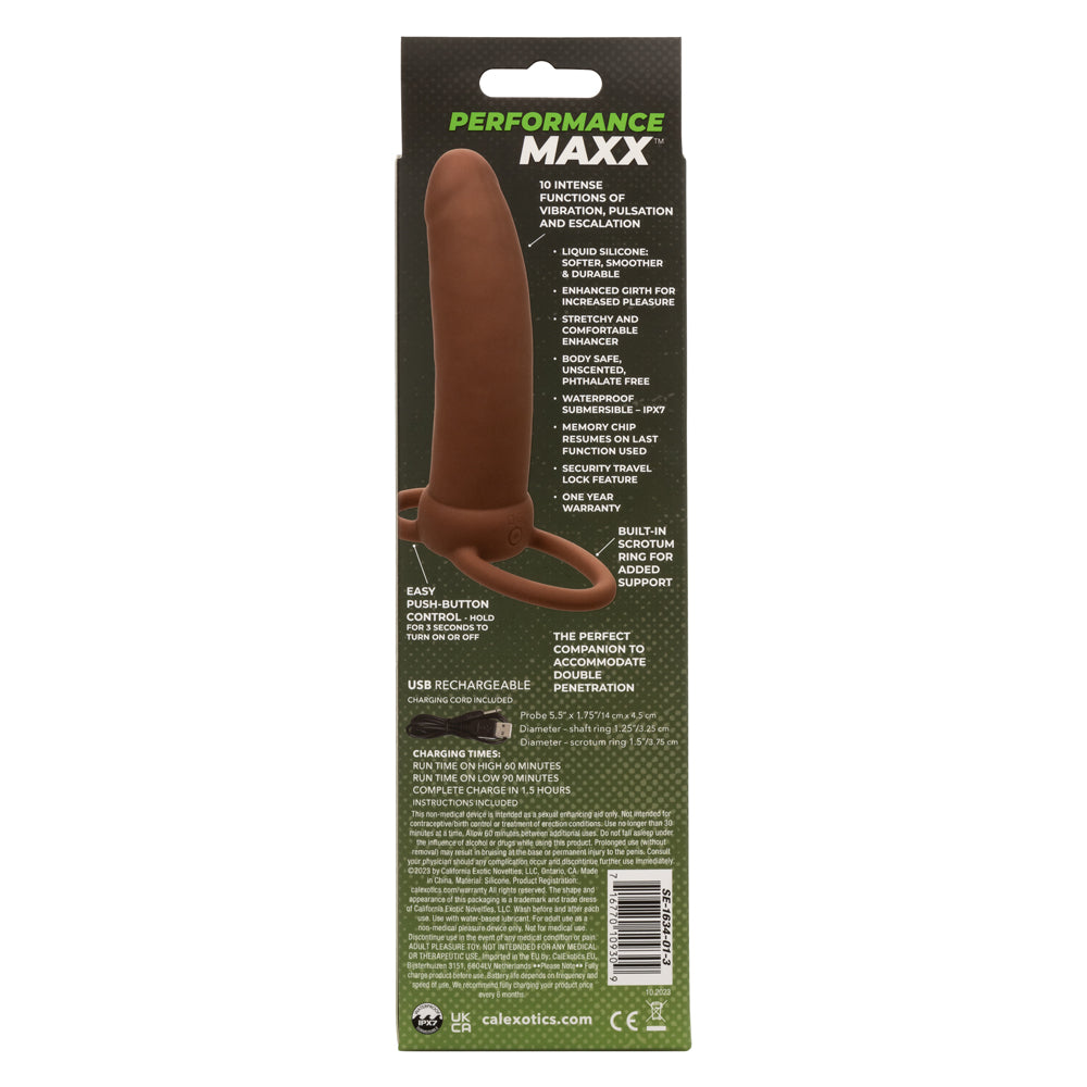 Performance Maxx Rechargeable Thick Dual  Penetrator - Brown-2