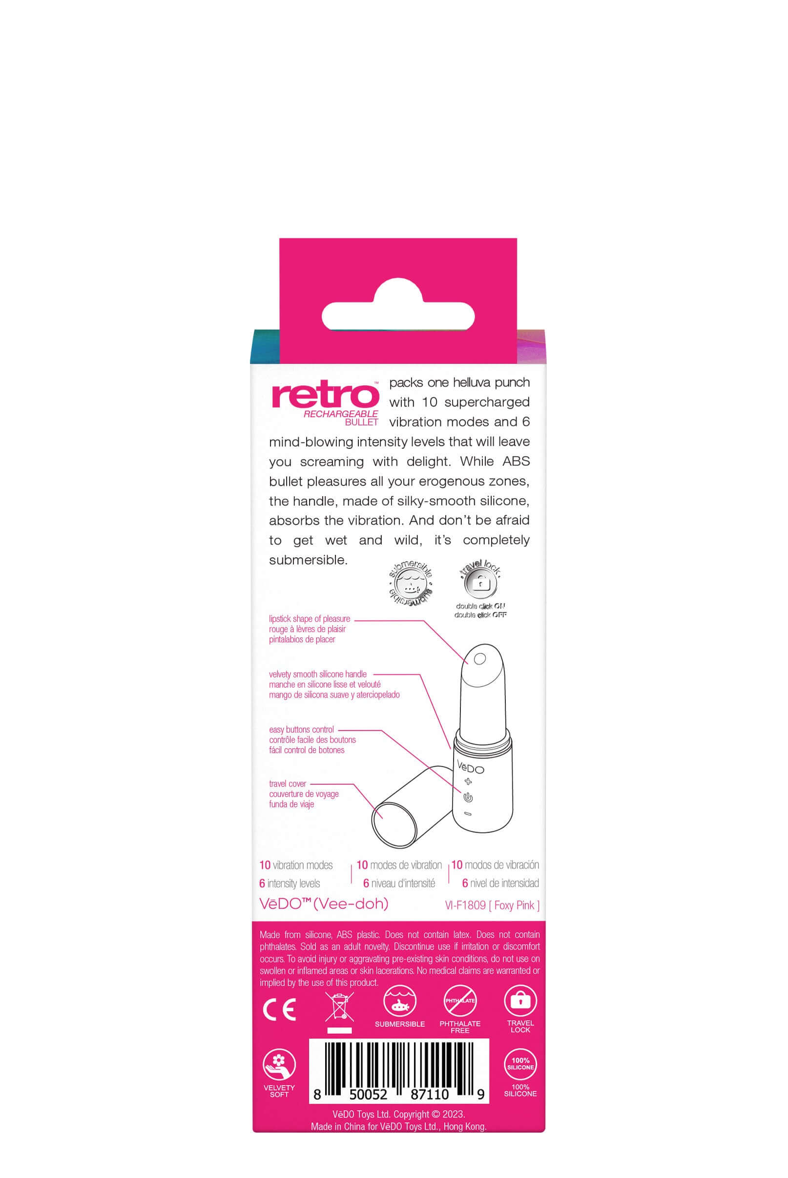 Retro Rechargeable Bullet - Pink-0