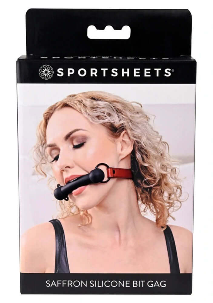 Spice Up Your Playtime with the Saffron Silicone Bit Gag - Black/Red