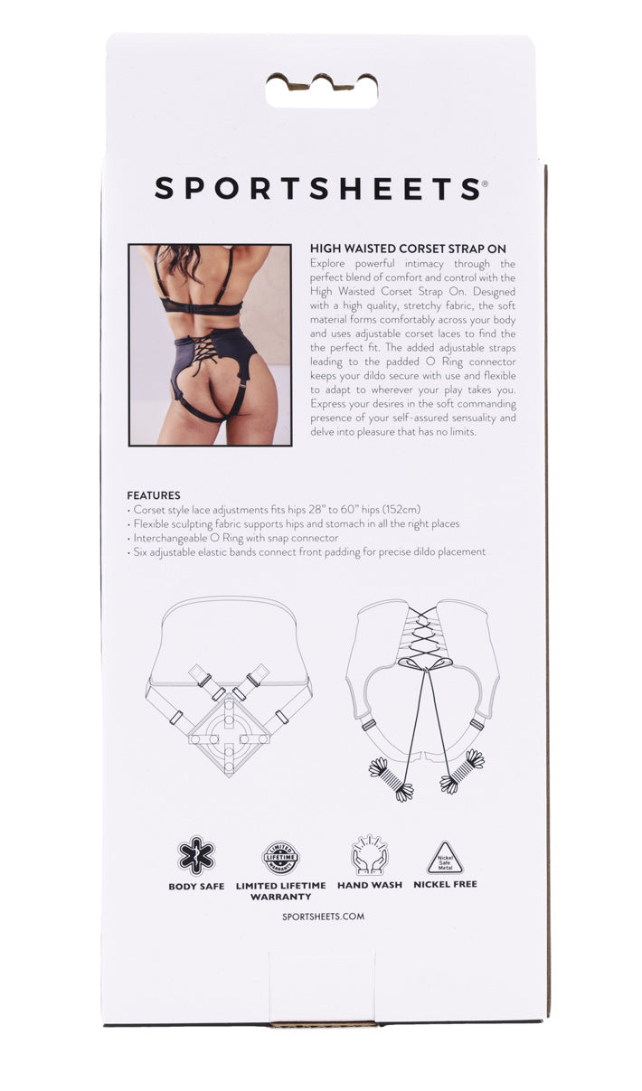 High Waisted Corset Strap on - Black-5