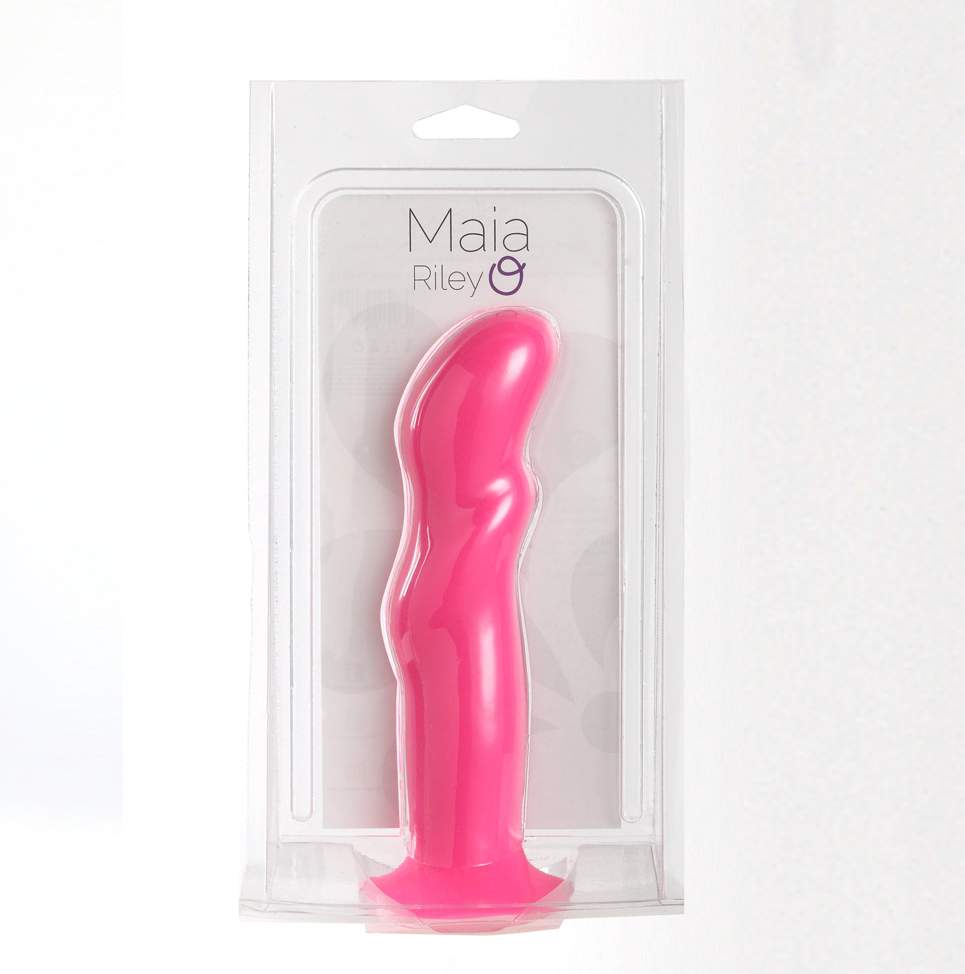 Riley Silicone Swirled Dong - Neon Pink-1
