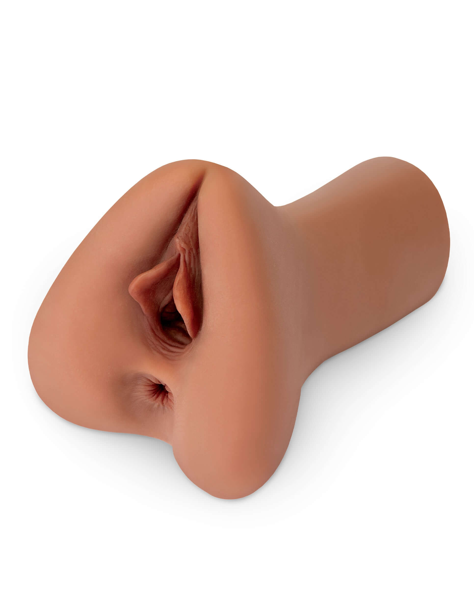 Pick Your Pleasure XL Stroker - Brown with realistic skin texture and dual-entry design for ultimate satisfaction.